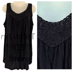 Avenue Tank Top Sleeveless Blouse Plus Size 18/20 Rayon Stretch Textured Flowy